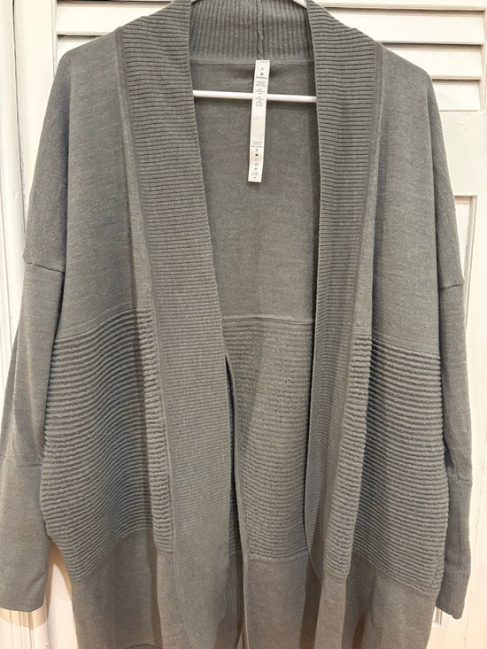 lululemon athletica Sweaters - Gray Lulu LemonOpen-Front Ribbed Cardigan Sweater - Women